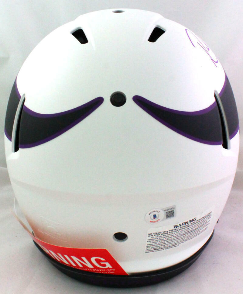 Randy Moss Autographed Vikings Lunar Authentic F/S Helmet Insc- Beckett W*Purple