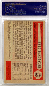 Fred Baczewski Autographed 1954 Bowman Card #60 Cincinnati Reds PSA/DNA #17631255