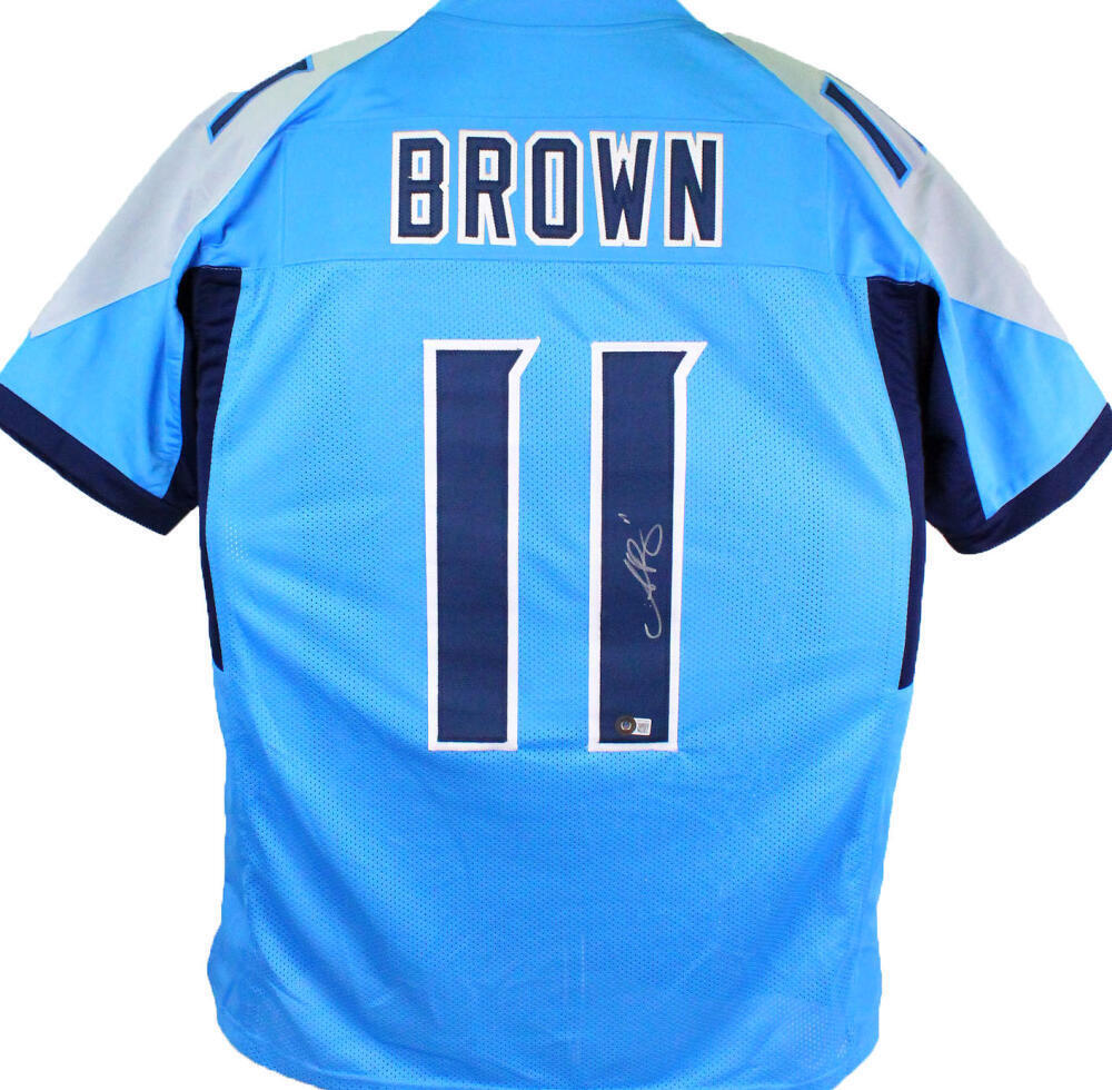 AJ Brown Autographed Light Blue Pro Style Jersey-Beckett W Hologram *R1