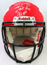 Derek/ TJ/ JJ Watt Signed Wisconsin Badgers Amp Speed Authentic Helmet- JSA W *S