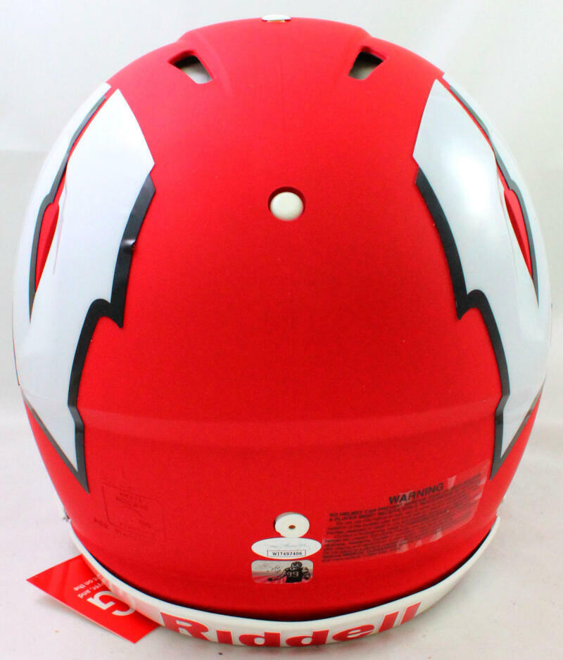 Derek/ TJ/ JJ Watt Signed Wisconsin Badgers Amp Speed Authentic Helmet- JSA W *S