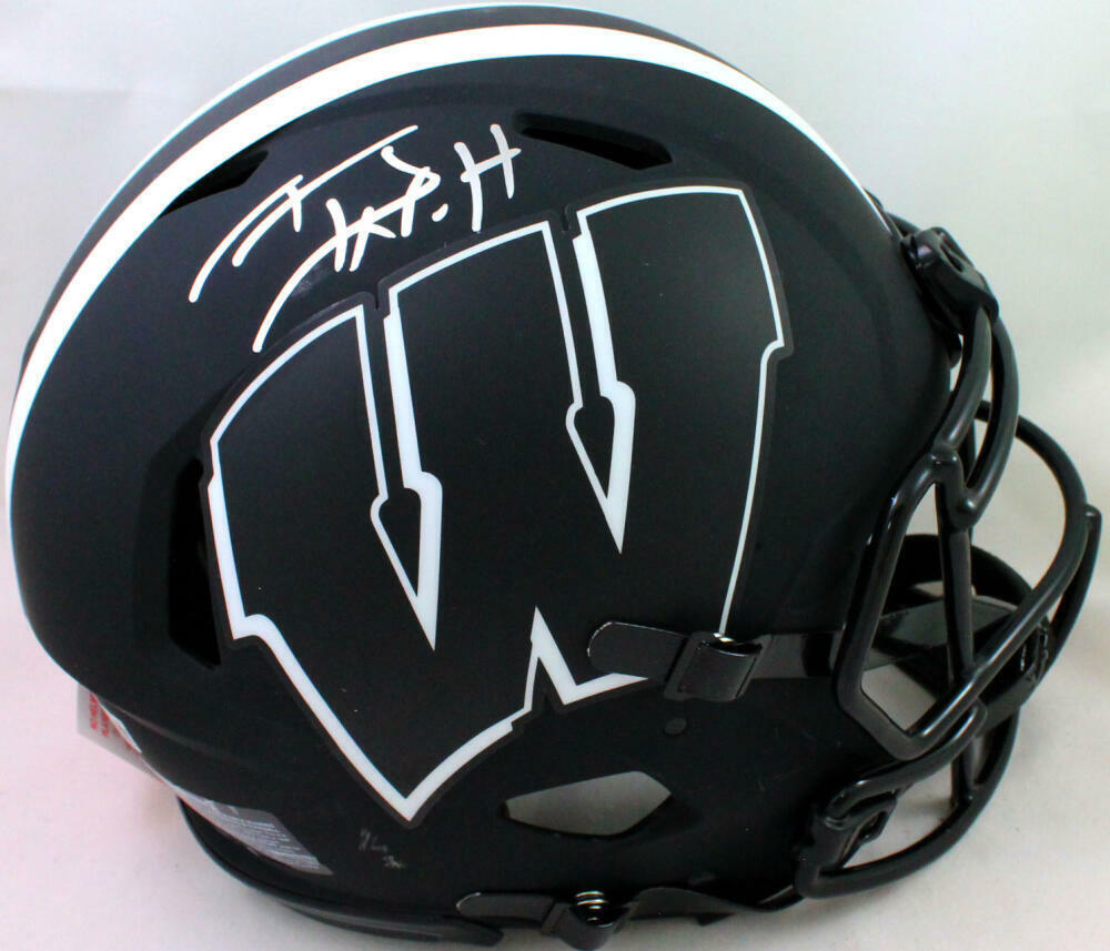 TJ Watt Signed Wisconsin Badgers F/S Eclipse Speed Authentic Helmet-Beckett Holo