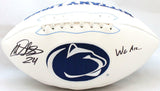 Miles Sanders Autographed Penn State Nittany Lions Logo Football w/ Insc -JSA W