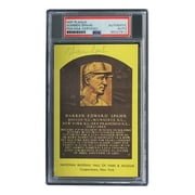 Warren Spahn Signed 4x6 Milwaukee Braves Hall Of Fame Plaque Card PSA/DNA 85027812 - Sports Integrity