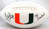 Warren Sapp Autographed Miami Hurricanes Logo Football w/ 94 Lombardi- BA W Holo