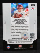 2004 Leaf Certified #137 Joe Montana Kansas City Chiefs Auto Beckett Witness