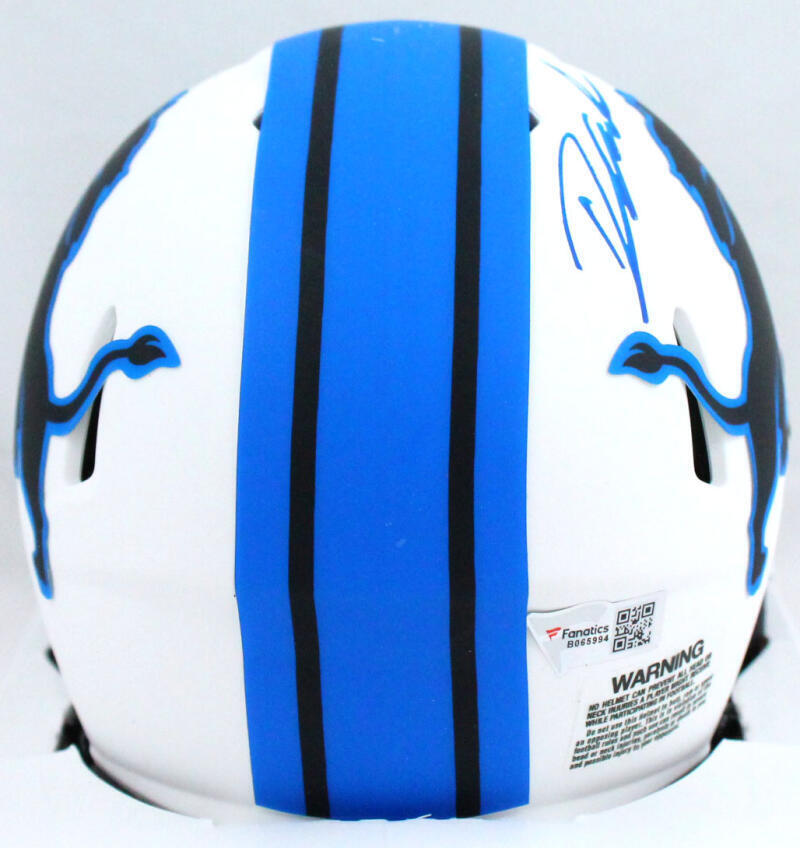 D'Andre Swift Autographed Detroit Lions Lunar Speed Mini Helmet-Fanatics *Blue