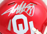 Adrian Peterson Autographed Oklahoma Sooners Speed Mini Helmet-Beckett W Holo