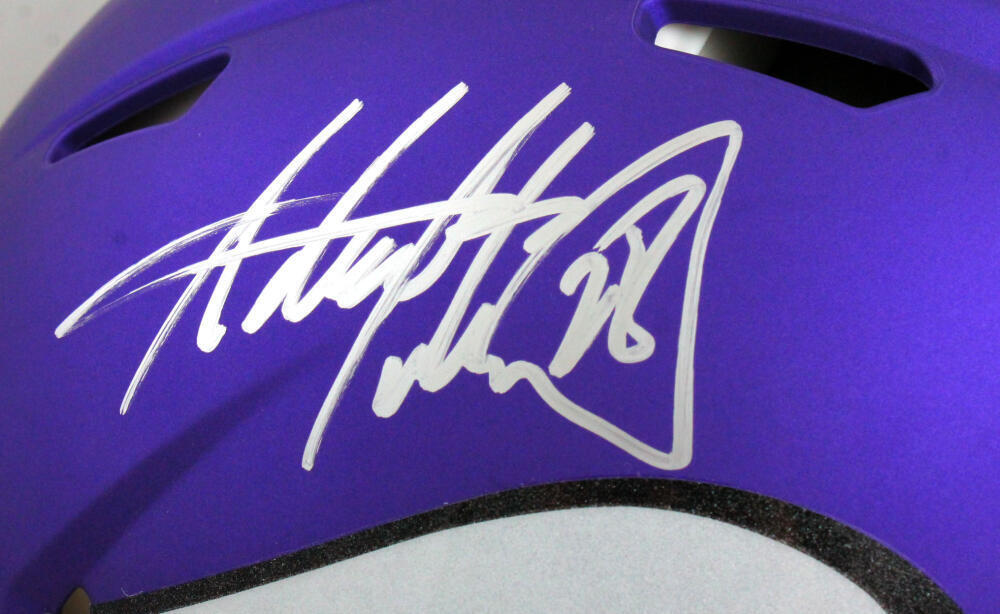 Adrian Peterson Autographed Vikings F/S Speed Authentic Helmet- Beckett W Holo