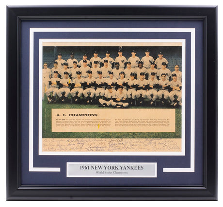 Mantle, Berra Ford & More 1961 Yankees W.S Champs Team Signed 8x10 Photo JSA LOA - Sports Integrity