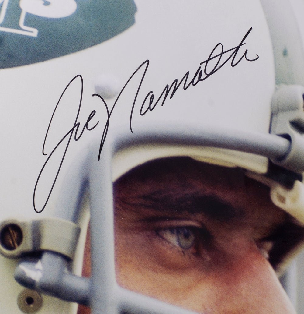 1969 New York Jets 24 Signed Framed 16x20 Namath Close Up Photo Fanatics Steiner - Sports Integrity