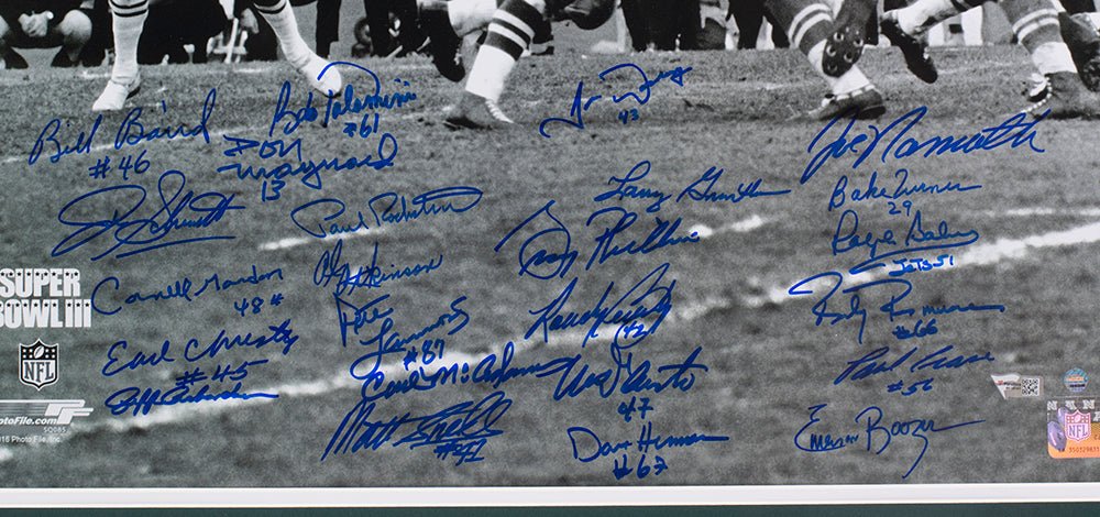 1969 New York Jets 24 Signed Framed 16x20 Super Bowl III Photo Fanatics Steiner - Sports Integrity