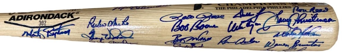 1980 Philadelphia Phillies (33) Team Signed Rawlings Adirondack Bat BAS LOA - Sports Integrity