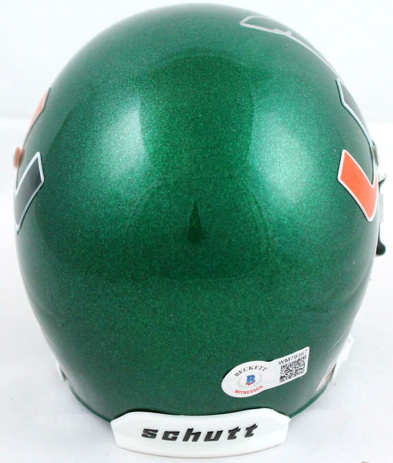 Warren Sapp Autographed Miami Hurricanes Schutt Mini Helmet w/insc.-BAW Hologram