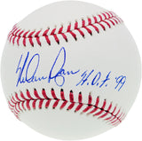 Nolan Ryan Autographed Official MLB Baseball Texas Rangers "HOF 99" Beckett BAS Stock #201272