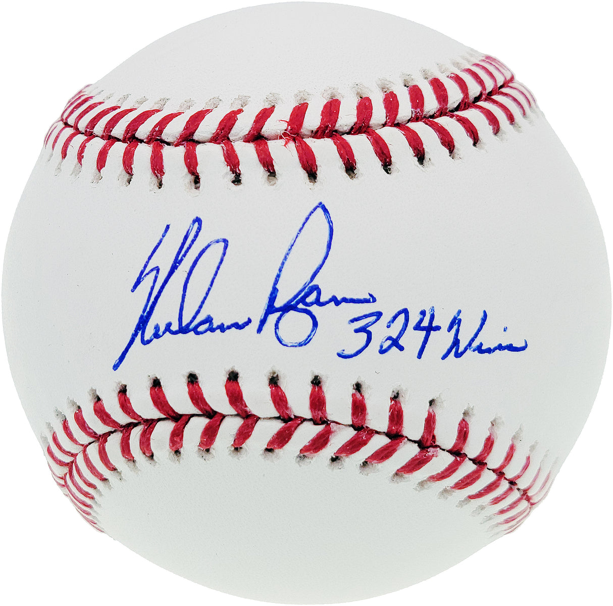 Nolan Ryan Autographed Official MLB Baseball Texas Rangers "324 Wins" Beckett BAS Stock #201273