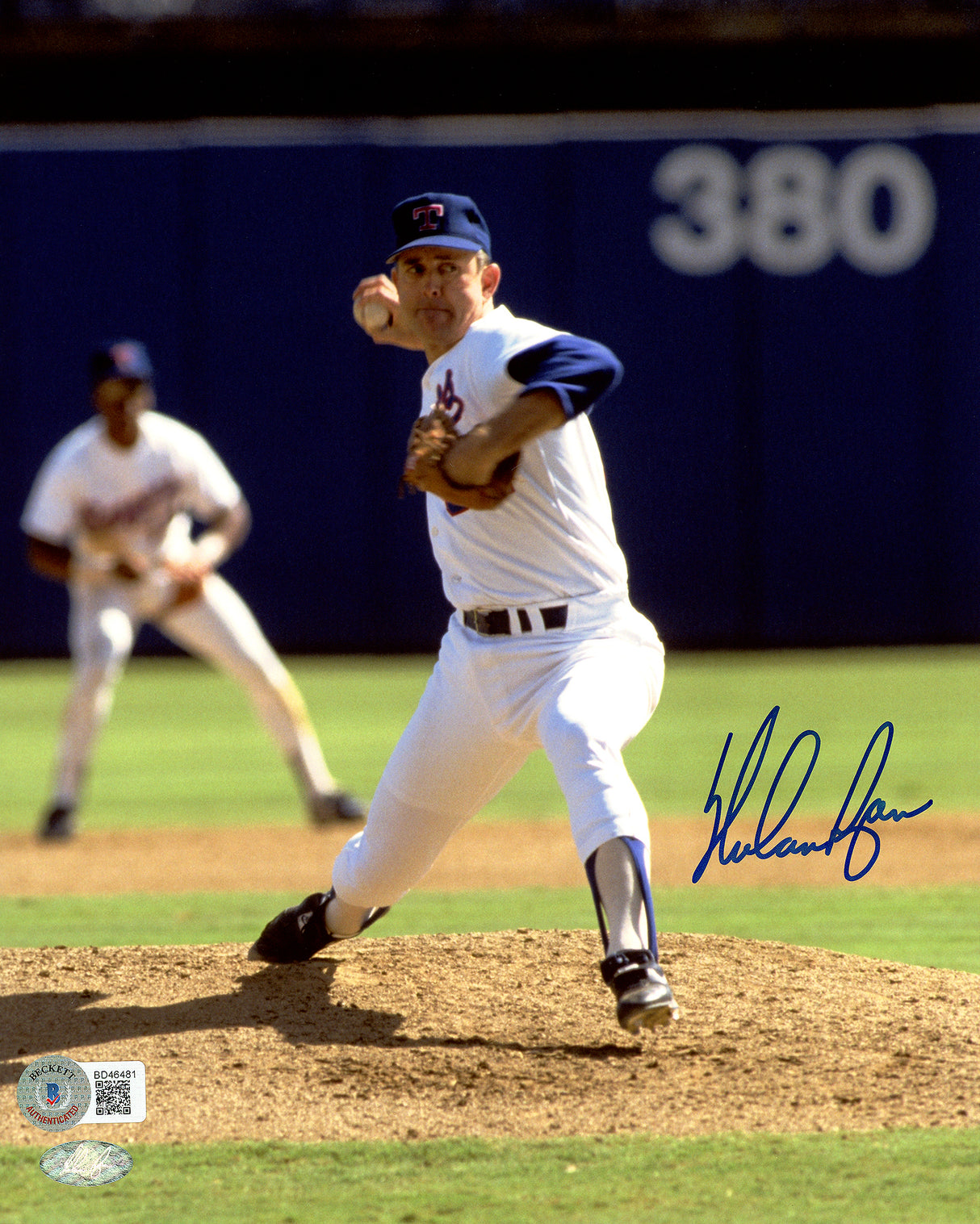 Nolan Ryan Autographed 8x10 Photo Texas Rangers Beckett BAS Stock #201269