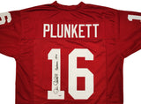 Stanford Cardinal Jim Plunkett Autographed Red Jersey "Heisman 1970" PSA/DNA Stock #201659