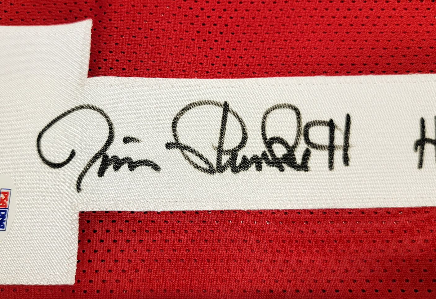 Stanford Cardinal Jim Plunkett Autographed Red Jersey "Heisman 1970" PSA/DNA Stock #201659