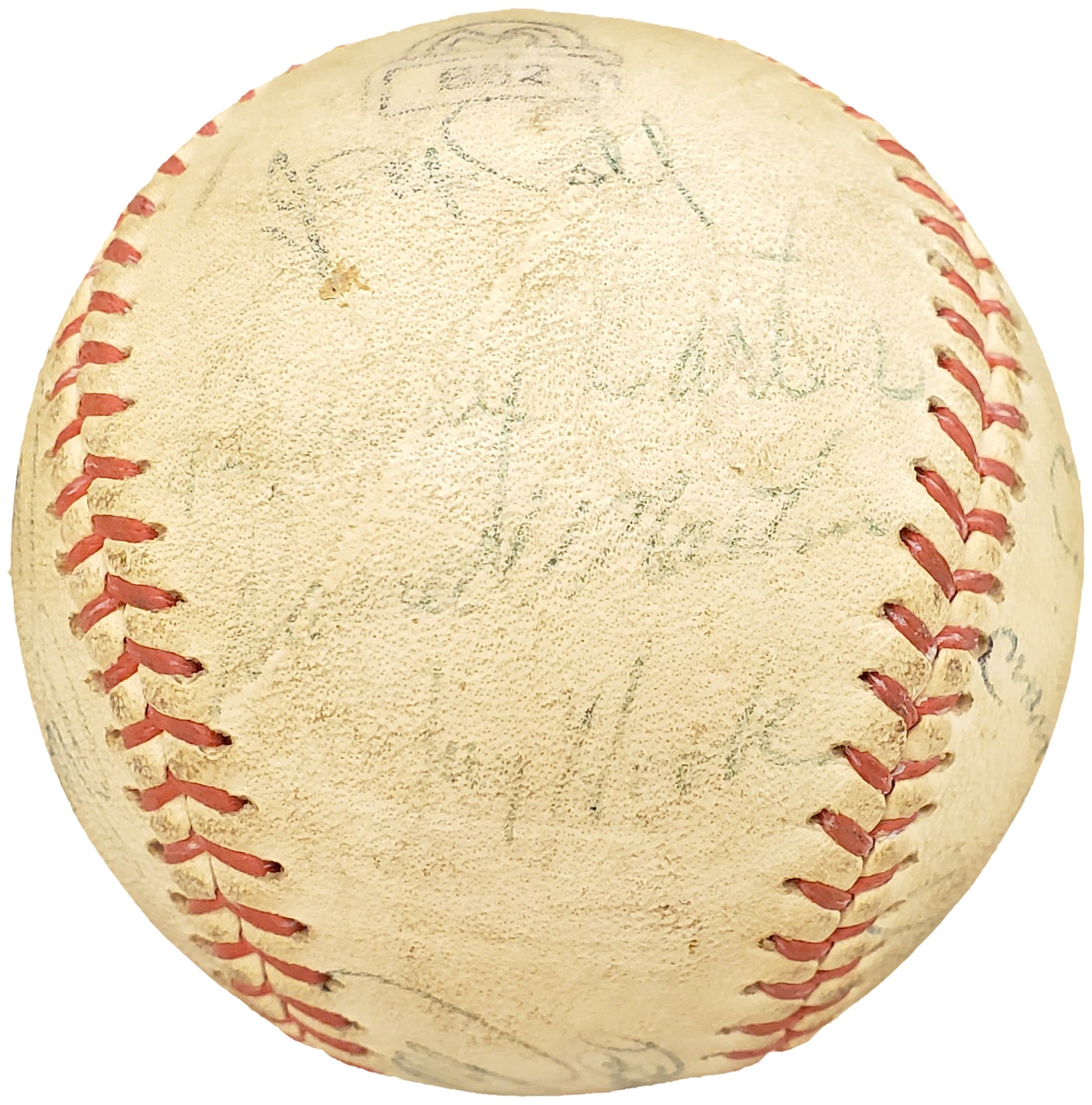 1950-1960's Minor League Players Autographed League Baseball With 19 Signatures Incl. Fred Hutchinson Beckett BAS #AA00352