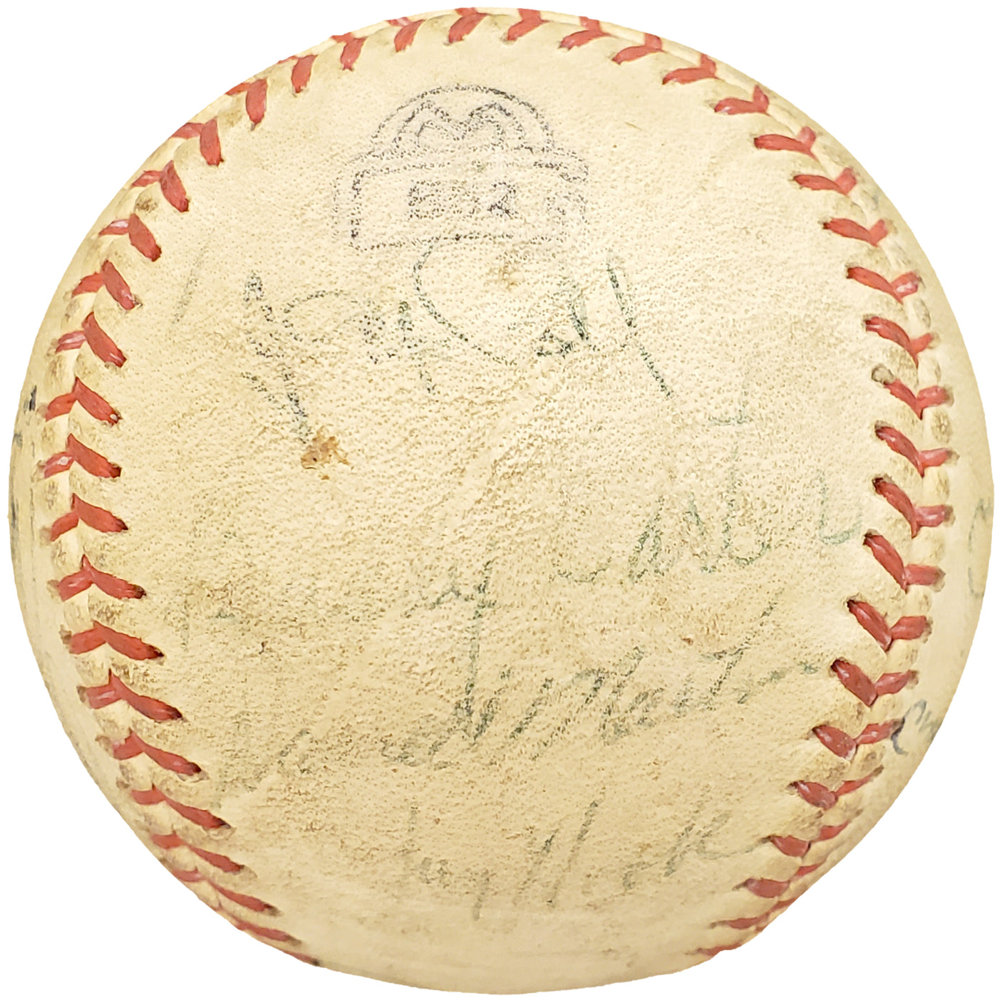 1950-1960's Minor League Players Autographed League Baseball With 19 Signatures Incl. Fred Hutchinson Beckett BAS #AA00352