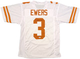 Texas Longhorns Quinn Ewers Autographed White Jersey Beckett BAS QR Stock #201710