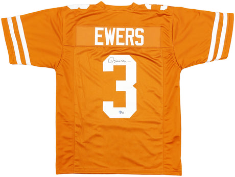 Texas Longhorns Quinn Ewers Autographed Orange Jersey Beckett BAS QR Stock #201711