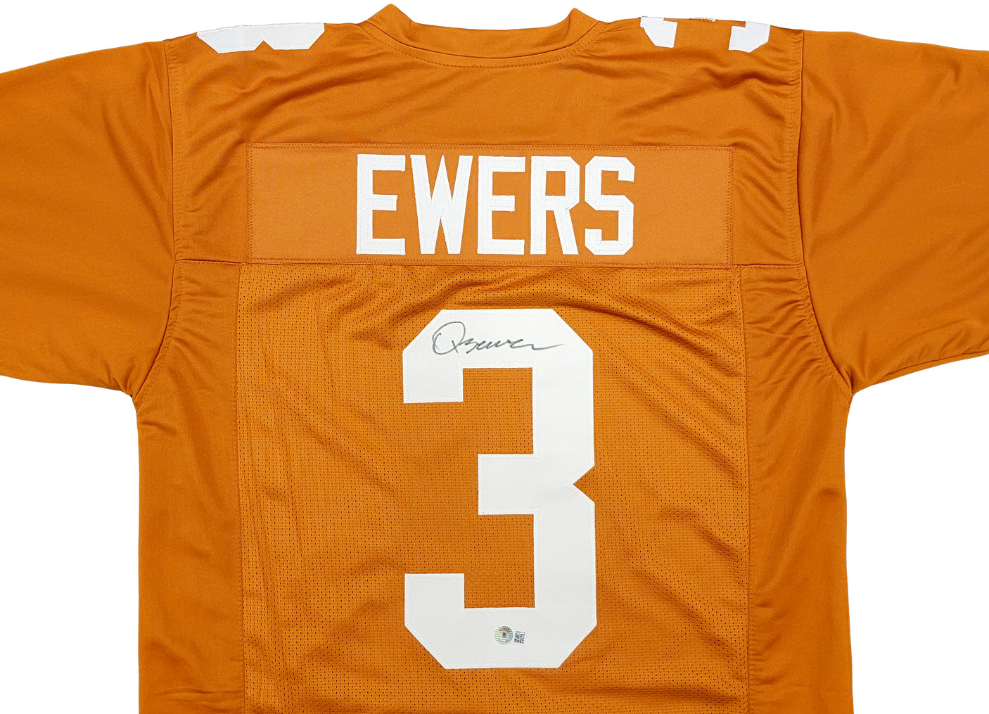 Texas Longhorns Quinn Ewers Autographed Orange Jersey Beckett BAS QR Stock #201711