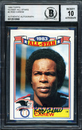 Rod Carew Autographed 1984 Topps All Star Set Card #2 California Angels Auto Grade 10 Beckett BAS #12510568