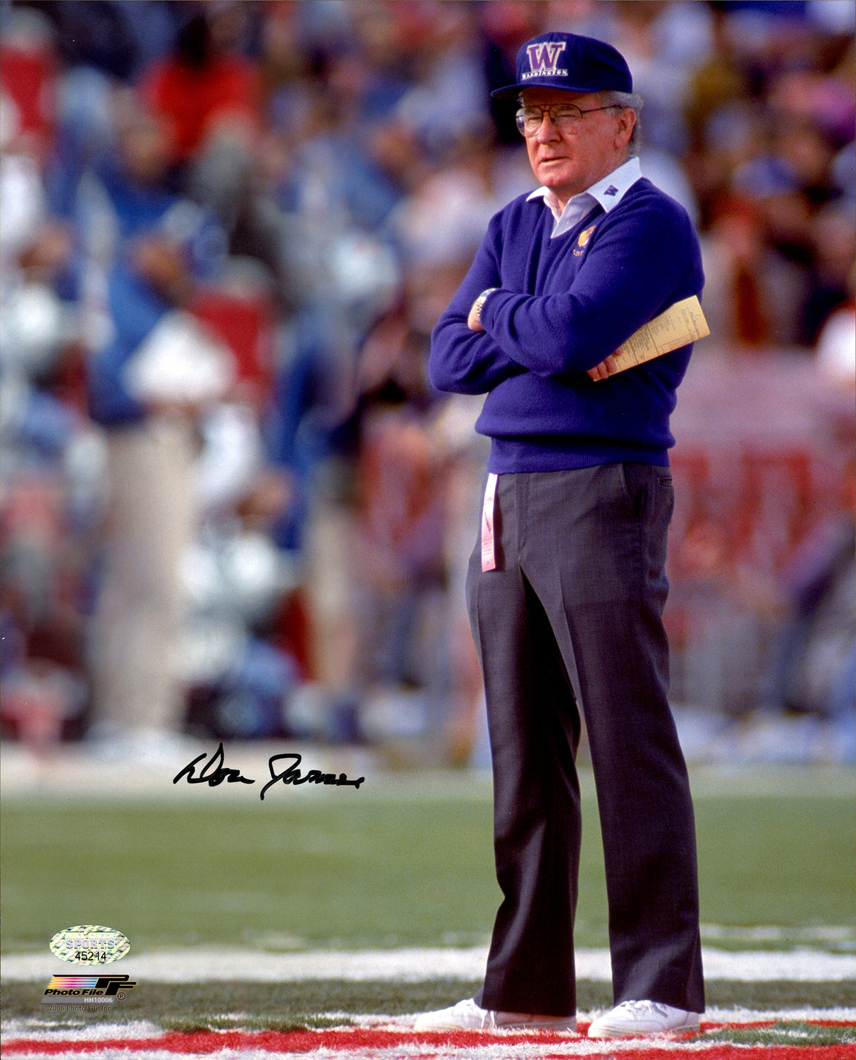 Don James Autographed 8x10 Photo Washington Huskies MCS Holo Stock #1004