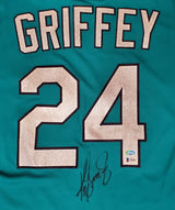 Seattle Mariners Ken Griffey Jr. Autographed Teal Nike Jersey Size L Beckett BAS & MCS Holo Stock #185615