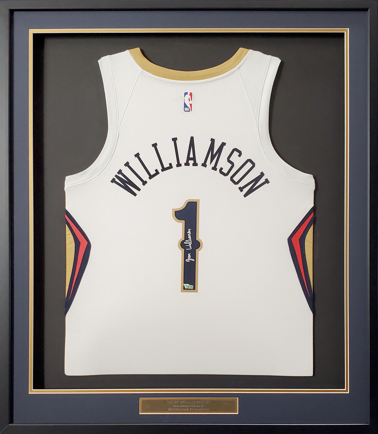 New Orleans Pelicans Zion Williamson Autographed Framed White Nike Swingman Jersey Fanatics Stock #191195