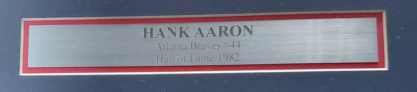 Hank Aaron Autographed Framed 20x24 Photo Atlanta Braves "755 HOF 82" Fanatics Stock #191204