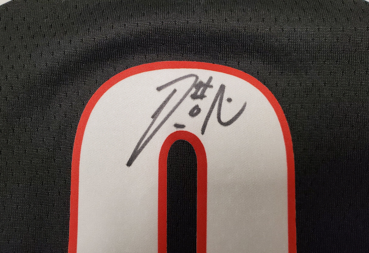 Portland Trail Blazers Damian Lillard Autographed Black Nike Jersey Size M Beckett BAS Stock #195899