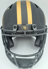 Trey Lance Autographed San Francisco 49ers Eclipse Black Full Size Authentic Speed Helmet Beckett BAS QR Stock #194744