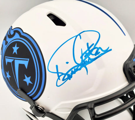 Derrick Henry Autographed Tennessee Titans Lunar Eclipse White Full Size Authentic Speed Helmet Beckett BAS QR Stock #196614