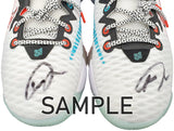 Giannis Antetokounmpo Autographed White Nike Immortality Shoes Milwaukee Bucks Size 14 Pair Beckett BAS QR Stock #197433