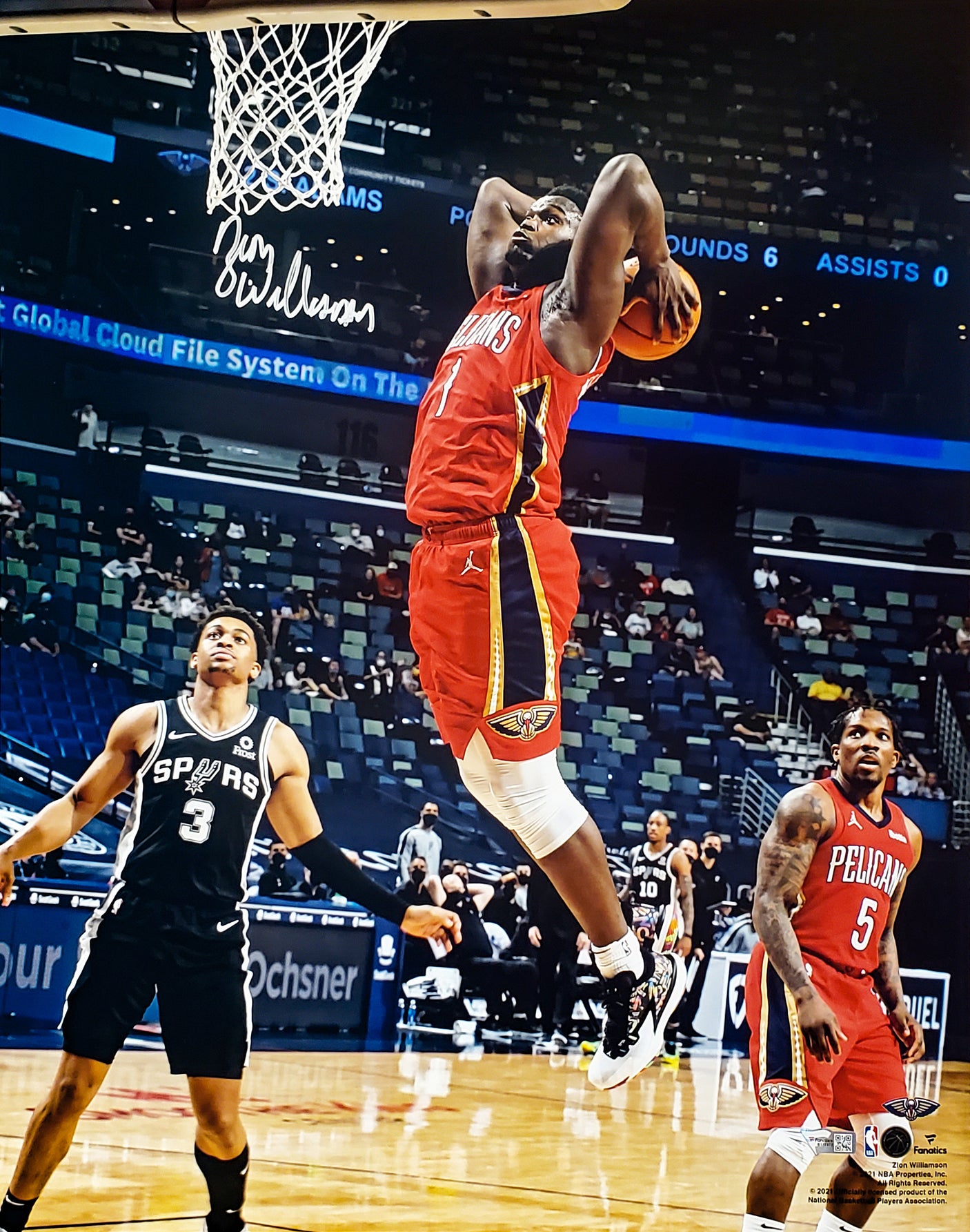 Zion Williamson Autographed Framed 16x20 Photo New Orleans Pelicans Fanatics Holo Stock #201282