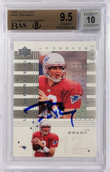 Tom Brady Autographed 2000 Upper Deck UD Graded Rookie Card #104 New England Patriots BGS 9.5 Auto Grade Gem Mint 10 #540/1325 Beckett BAS #13060280