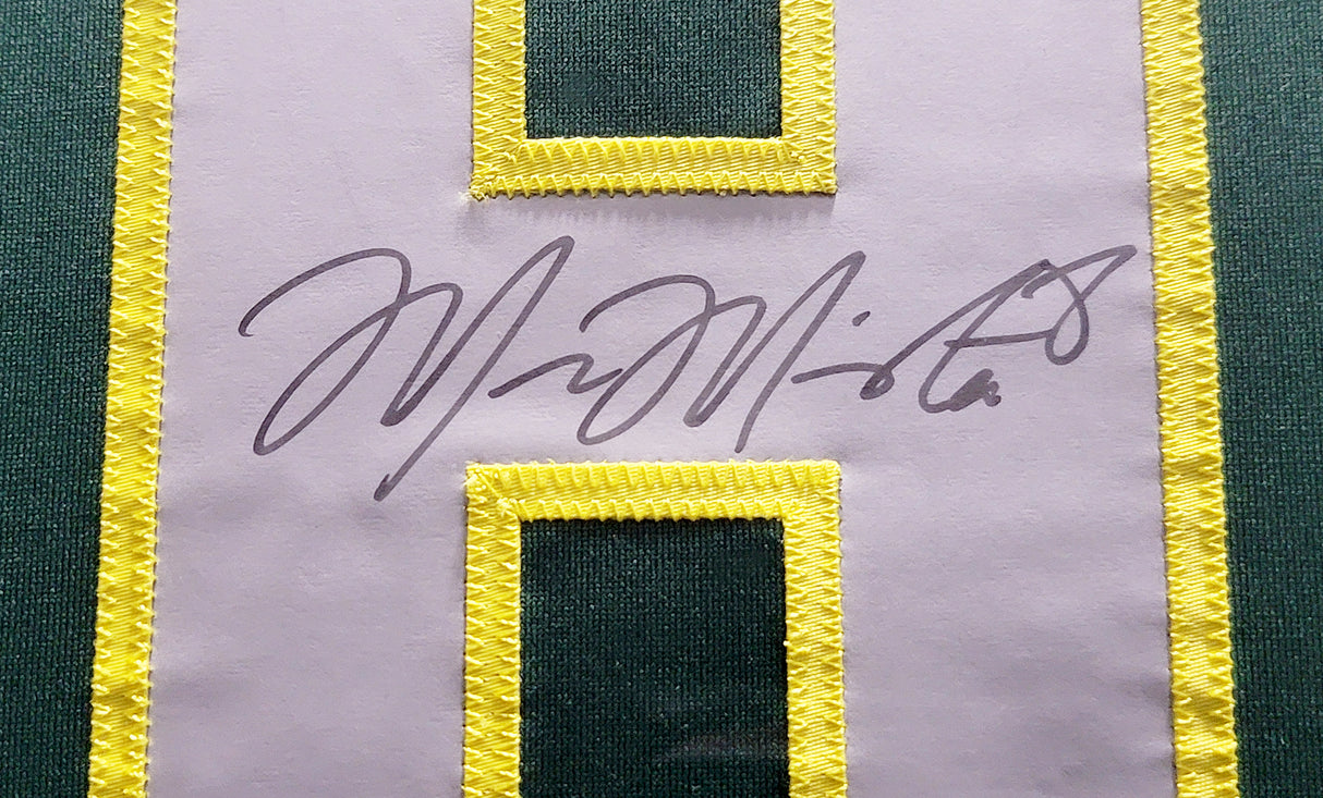 Oregon Ducks Marcus Mariota Autographed Framed Green Nike Jersey MM Holo Stock #89825