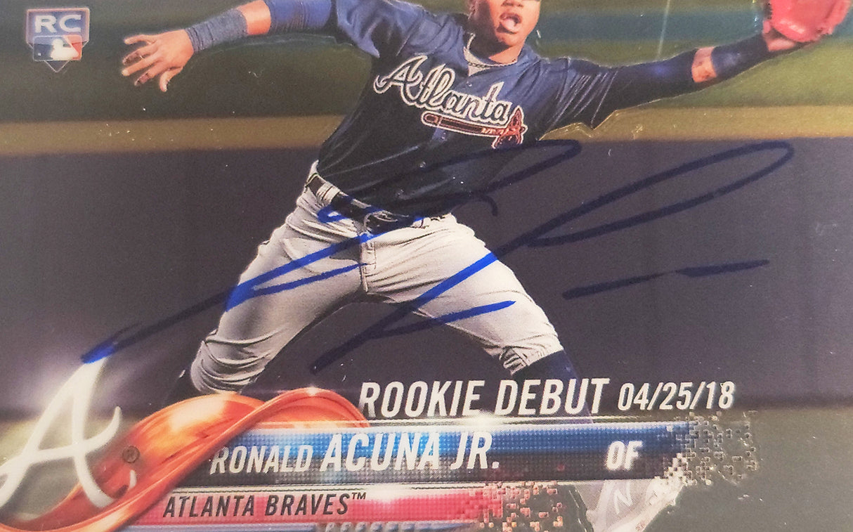 Ronald Acuna Jr. Autographed 2018 Topps Chrome Update Rookie Card #HMT31 Atlanta Braves PSA 10 Auto Grade Mint 9 PSA/DNA #56432131