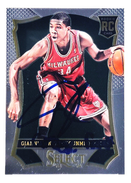 Giannis Antetokounmpo Autographed 2013 Panini Select Rookie Card #178 Milwaukee Bucks PSA 8 Auto Grade Gem Mint 10 "Greek Freak" PSA/DNA #61185324