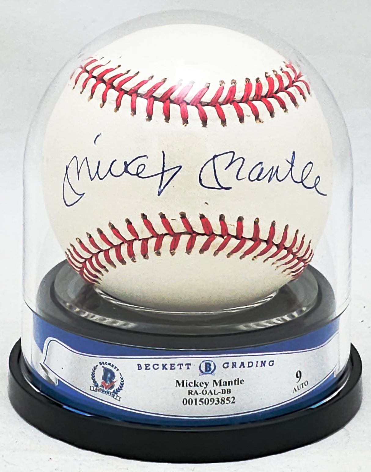 Mickey Mantle Autographed Official AL Baseball New York Yankees Auto Grade Mint 9 Beckett BAS #15093852