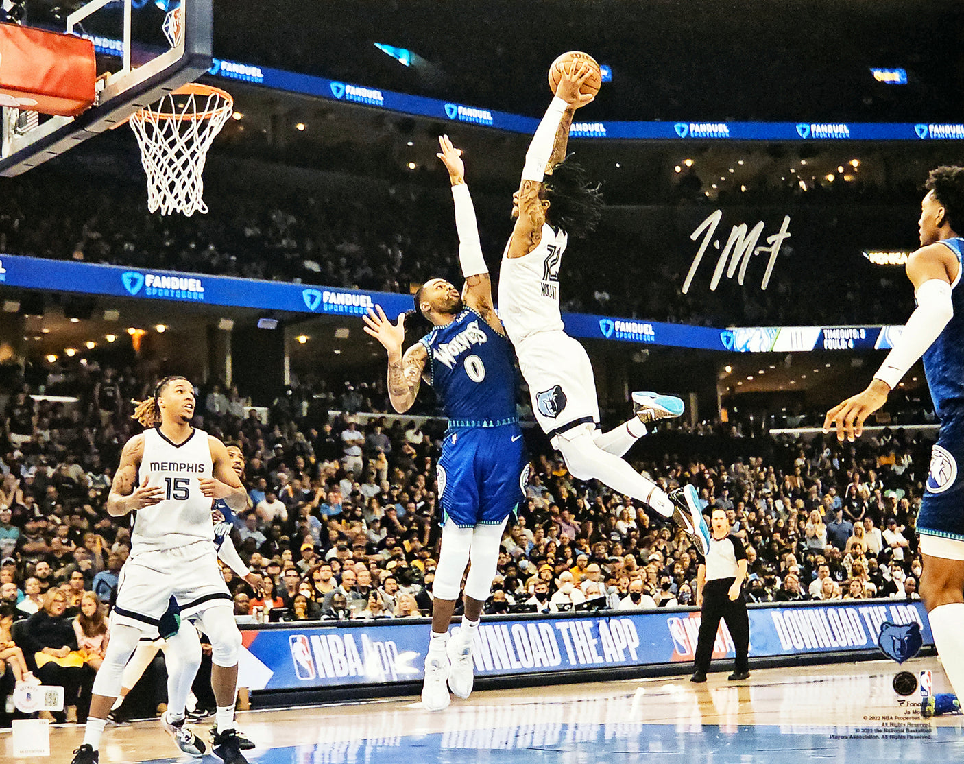 Ja Morant Autographed 16x20 Photo Memphis Grizzlies Beckett BAS QR Stock #218597