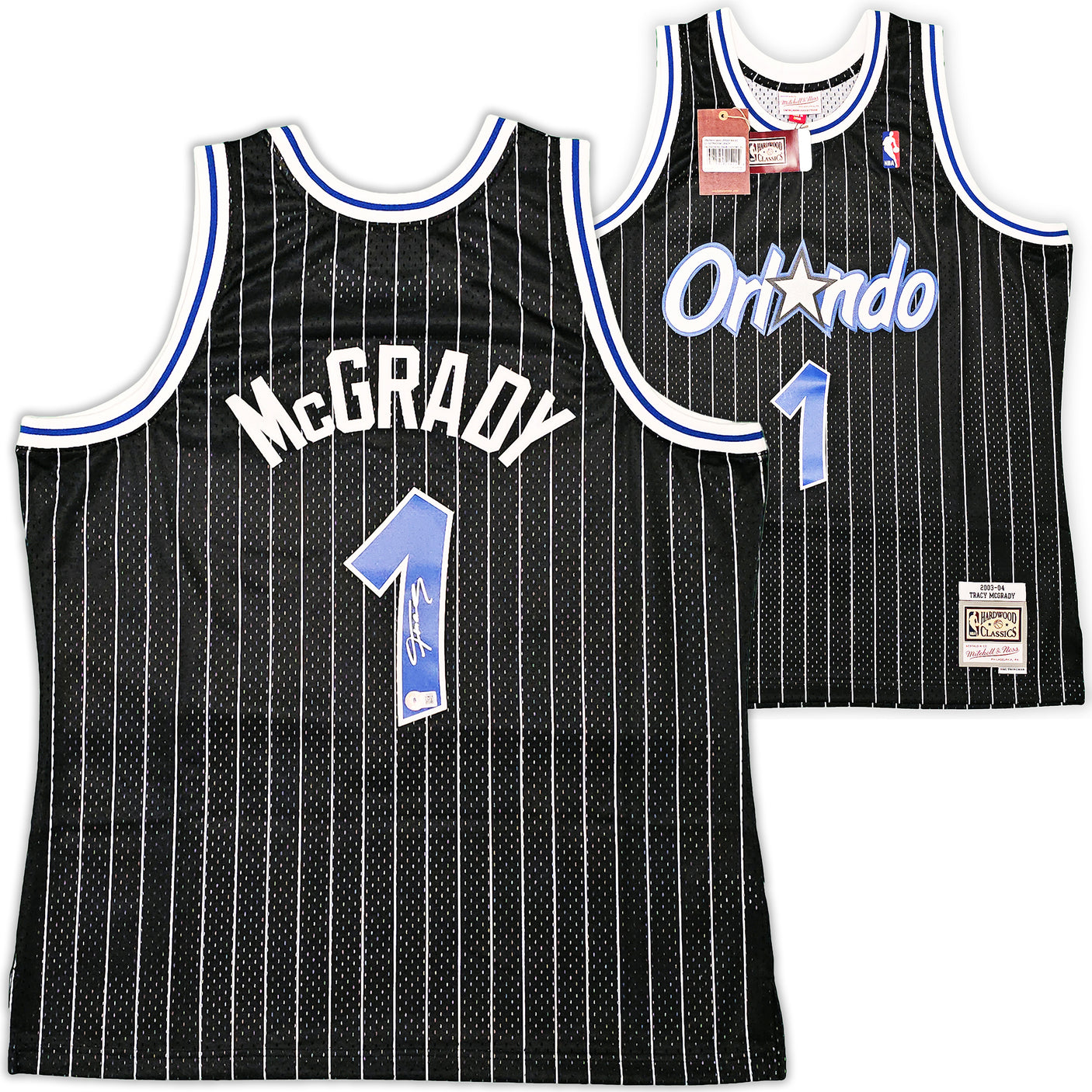 Orlando Magic Tracy McGrady Autographed Black Authentic Mitchell & Ness 2003-04 HWC Swingman Jersey Size XL Beckett BAS Witness Stock #216980