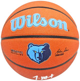 Ja Morant Autographed Composite Leather Memphis Grizzlies Logo Basketball Beckett BAS QR Stock #218618