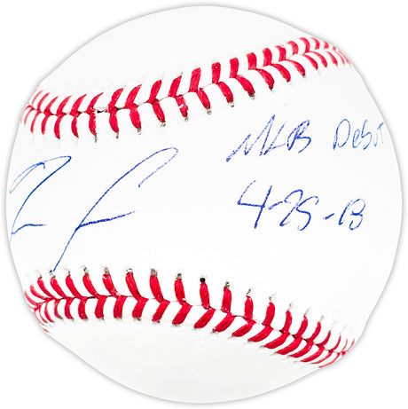 Ronald Acuna Jr. Autographed Official MLB Baseball Atlanta Braves "MLB Debut 4-25-18" Beckett BAS Stock #185594