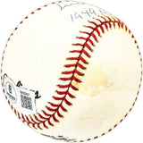 Luis Olmo Autographed Official NL Baseball Brooklyn Dodgers "1949 NL Champs" Beckett BAS QR #BM25927