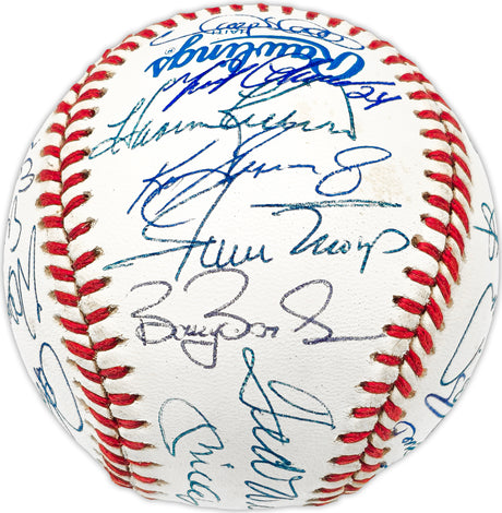 500 Home Run Club Autographed Official AL Baseball Auto Grade Mint 9 Signed By 25 Members Including Mickey Mantle, Ted Williams & Hank Aaron (Only Missing 3) Beckett BAS #AB93818