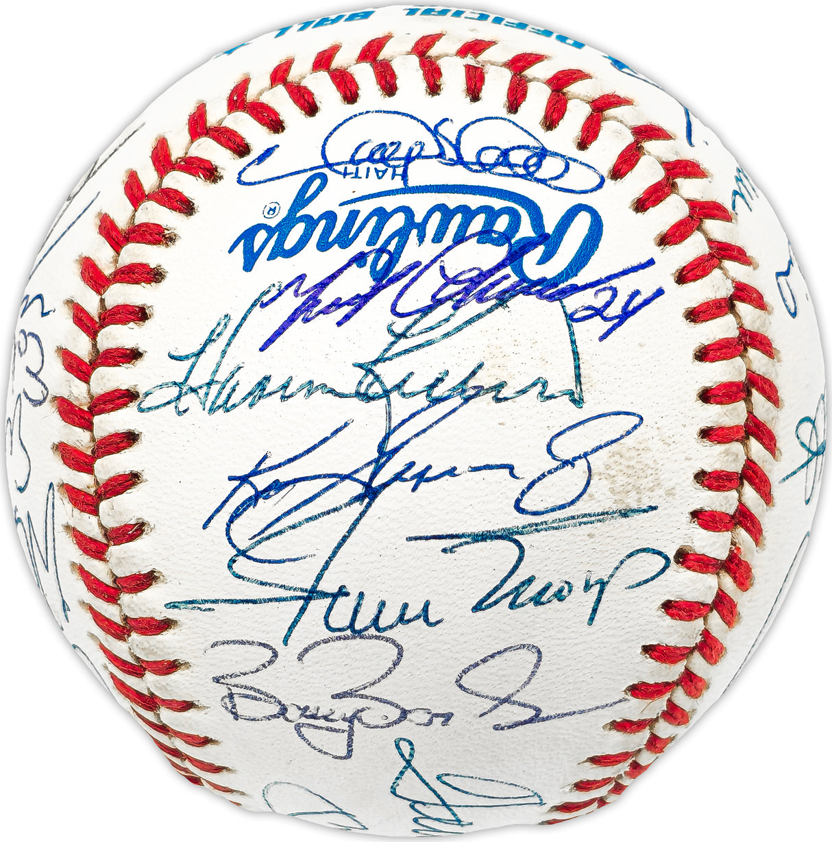 500 Home Run Club Autographed Official AL Baseball Auto Grade Mint 9 Signed By 25 Members Including Mickey Mantle, Ted Williams & Hank Aaron (Only Missing 3) Beckett BAS #AB93818